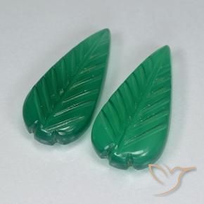 Agate Gemstones in 19.1 x 9.5 mm Size for Sale, Agate Stones in Medium Green Color