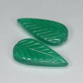 6.48 ctw Green Agate Stones, Natural Agate in Fantasy Carved Leaf Shape for Sale