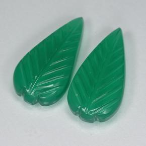Agate Gemstones in 17.7 x 8.9 mm Size for Sale, Agate Stones in Medium Green Color