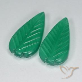 Agate Gemstones in 18.3 x 9.3 mm Size for Sale, Agate Stones in Warm Green Color