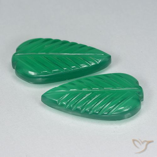 7.7 ct Green Agate, 18.2 x 9.7 mm Carved From India, Photo A