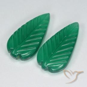 Agate Gemstones in 18.5 x 9.2 mm Size for Sale, Agate Stones in Medium Green Color