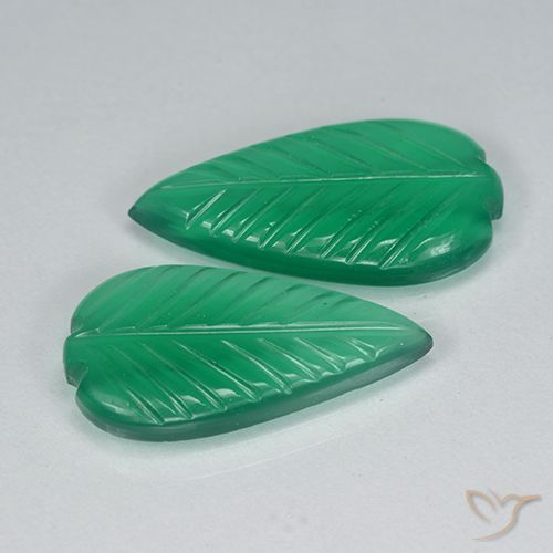 7.05 ct Green Agate, 19.3 x 9.9 mm Carved From India, Photo A