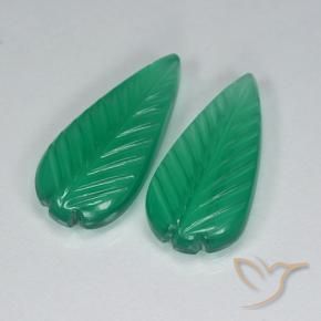 Agate Gemstones in 18.5 x 9.2 mm Size for Sale, Agate Stones in Warm Green Color