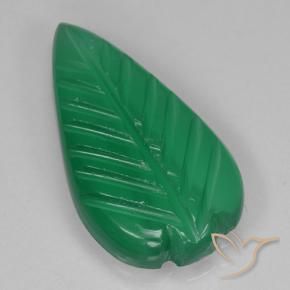 3.00 ct Green Agate Stone, Natural Agate in Fantasy Carved Leaf Shape for Sale