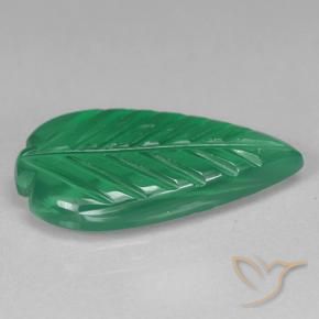 Agate Gemstone in 16.7 x 9.1 mm Size for Sale, Agate Stone in Medium Green Color