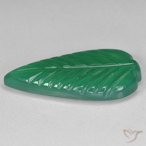 Agate Gemstone in 19.3 x 9.5 mm Size for Sale, Agate Stone in Warm Green Color