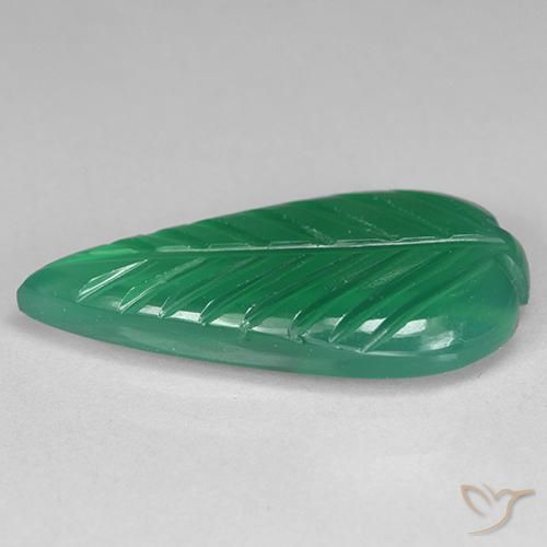 Agate Gemstone in 19.3 x 9.6 mm Size for Sale, Agate Stone in Medium Green Color