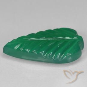 Agate Gemstone in 15.1 x 8.7 mm Size for Sale, Agate Stone in Medium Green Color