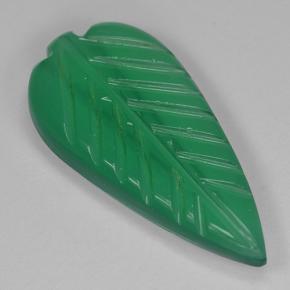 Medium Green Agate Gem - 3ct Fantasy Carved Leaf (ID: 501248)