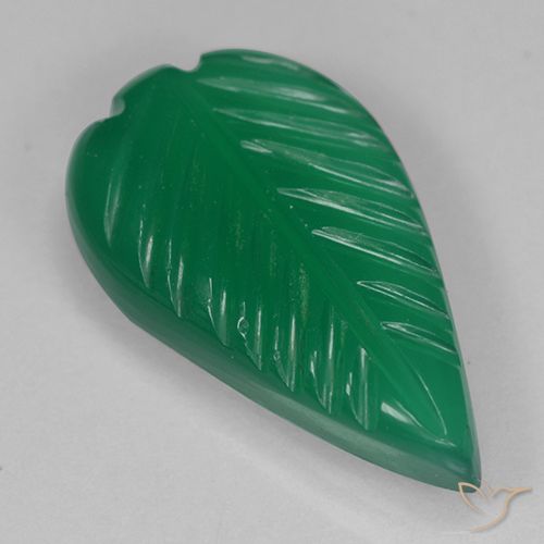 3.07ct Natural Medium Green Agate, Flower Cut, Translucent