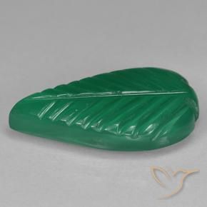 Agate Gemstone in 15.6 x 8.9 mm Size for Sale, Agate Stone in Medium Green Color