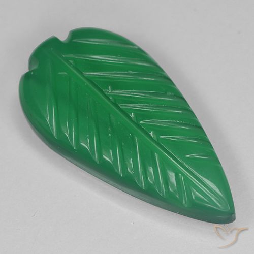 3.52ct Natural Medium Green Agate, Flower Cut, Translucent