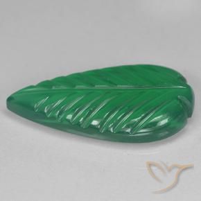 Agate Gemstone in 18.3 x 9.4 mm Size for Sale, Agate Stone in Medium Green Color