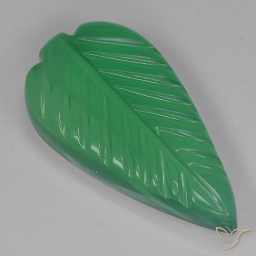 4.29ct Natural Light Basil Green Agate, Flower Cut, Translucent