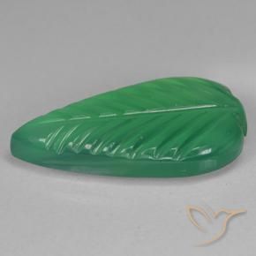 Agate Gemstone in 18.6 x 9.8 mm Size for Sale, Agate Stone in Light Basil Green Color