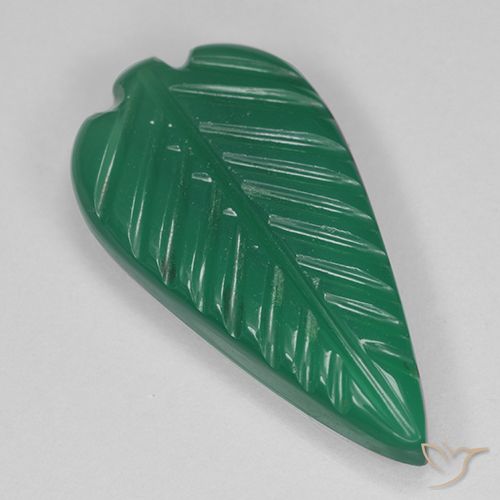 3 ct Green Agate, 17.7 x 9.2 mm Carved From India, Photo A