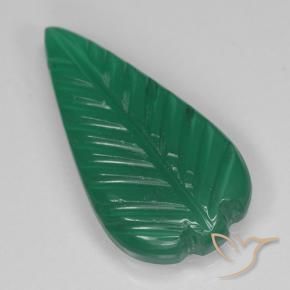 3.00 ct Green Agate Stone, Natural Agate in Fantasy Carved Leaf Shape for Sale