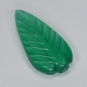 1.39 ct Green Agate Stone, Natural Agate in Fantasy Carved Leaf Shape for Sale