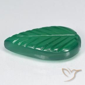 Agate Gemstone in 16.6 x 9.5 mm Size for Sale, Agate Stone in Warm Green Color