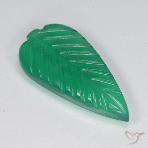 3.13ct Natural Warm Green Agate, Flower Cut, Translucent, Photo A