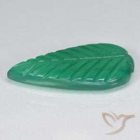 Agate Gemstone in 18.7 x 9.2 mm Size for Sale, Agate Stone in Warm Green Color