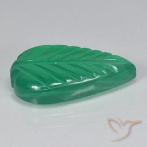 Agate Gemstone in 15.6 x 9.2 mm Size for Sale, Agate Stone in Warm Green Color