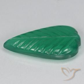 Agate Gemstone in 16.9 x 9 mm Size for Sale, Agate Stone in Warm Green Color