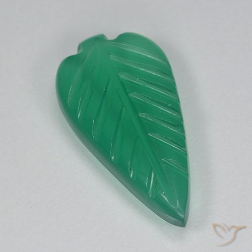 2.83ct Natural Medium Green Agate, Flower Cut, Translucent