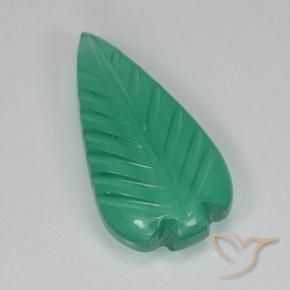 2.83 ct Green Agate Stone, Natural Agate in Fantasy Carved Leaf Shape for Sale