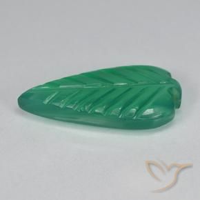 Agate Gemstone in 16.9 x 8.6 mm Size for Sale, Agate Stone in Medium Green Color