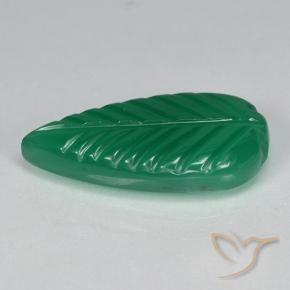 Agate Gemstone in 17.7 x 9.1 mm Size for Sale, Agate Stone in Forest Green Color