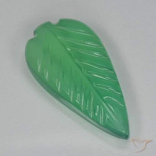 3.55 ct Green Agate, 17.6 x 8.9 mm Carved From India, Photo A