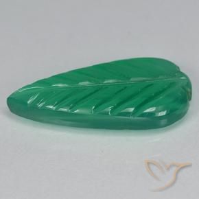 Agate Gemstone in 17.6 x 8.6 mm Size for Sale, Agate Stone in Medium Green Color