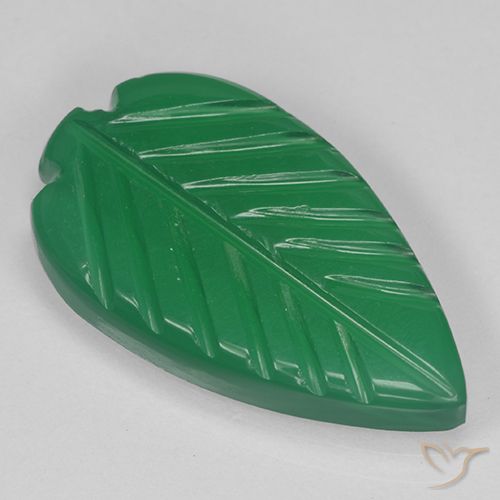 3.88ct Natural Medium Green Agate, Flower Cut, Translucent