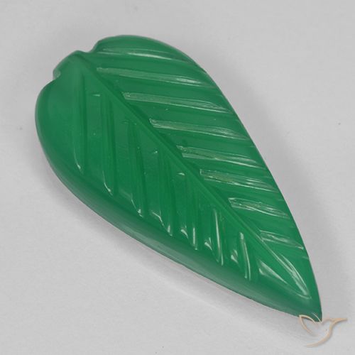 3.3 ct Green Agate, 18.6 x 8.8 mm Carved From India, Photo A