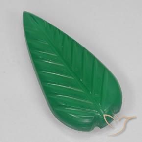 3.30 ct Green Agate Stone, Natural Agate in Fantasy Carved Leaf Shape for Sale