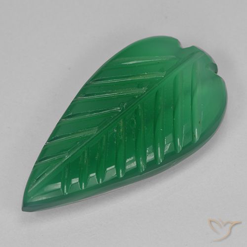 3.69ct Natural Forest Green Agate, Flower Cut, Translucent