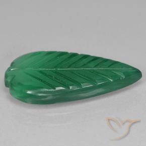 Agate Gemstone in 18.9 x 10 mm Size for Sale, Agate Stone in Forest Green Color