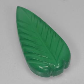 4.63 ct Green Agate Stone, Natural Agate in Fantasy Carved Leaf Shape for Sale
