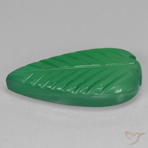 Agate Gemstone in 18.5 x 9.4 mm Size for Sale, Agate Stone in Medium Green Color