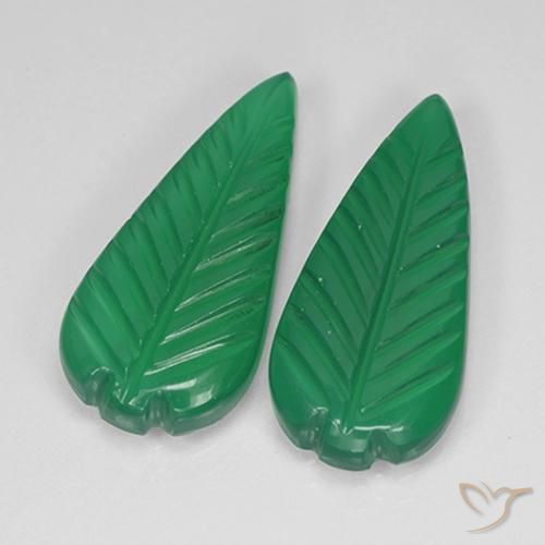 7.51 ct Green Agate, 19.9 x 9.2 mm Carved From India, Photo A