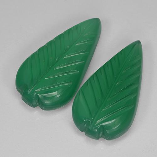 Medium Green Agate Gem - 3.6ct Fantasy Carved Leaf (ID: 501384)