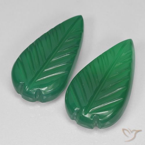 7.55 ct Green Agate, 17.3 x 8.8 mm Carved From India, Photo A