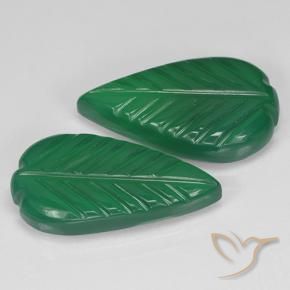 Agate Gemstones in 17.3 x 8.8 mm Size for Sale, Agate Stones in Medium Green Color