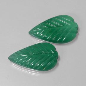 5.17 ctw Green Agate Gemstones, Agate Gems in Fantasy Carved Leaf Shape for Sale.