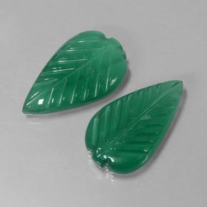 5.17 ctw Green Agate Stones, Natural Agate in Fantasy Carved Leaf Shape for Sale