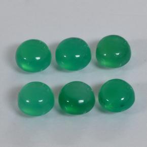 Medium Green Агат Камень - 0.3ct Круглый Кабошон (ID: 503121)