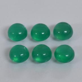 Warm Green Agate Gem - 0.3ct Round Cabochon (ID: 503124)