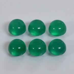 1.92 ctw Green Agate Gemstones, Agate Gems in Round Cabochon Shape for Sale.